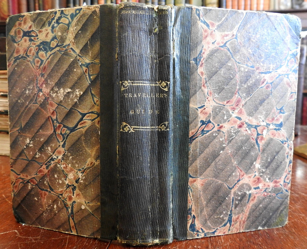 Traveler's Guide U.S. Middle & Northern States 1834 Davison leather book 5 views