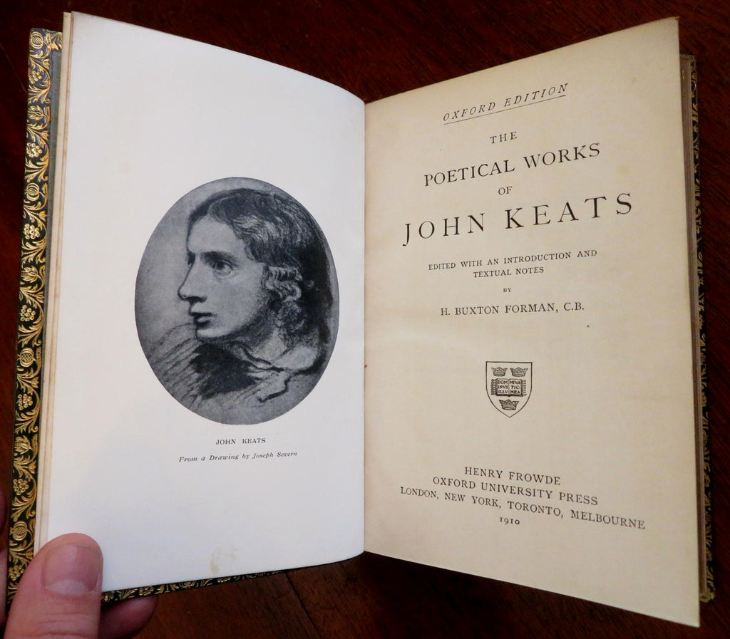 John Keats Collected Poems 1910 Oxford Edition lovely leather book