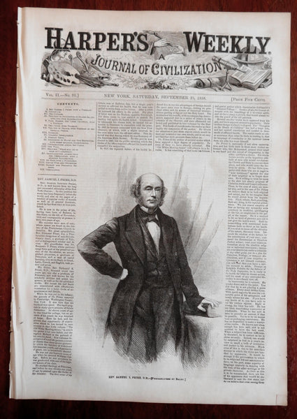 Salt Lake City Maine Lumber Chess Harper's newspaper 1858 complete issue