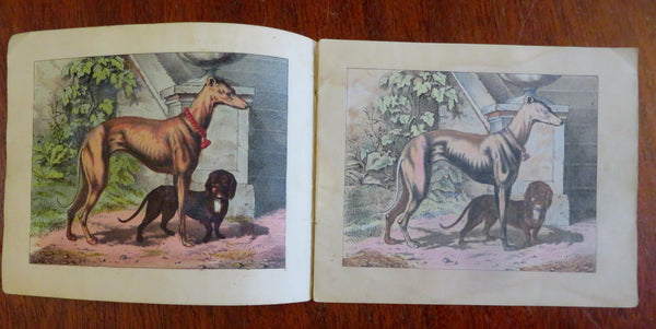 The Little Painter c. 1860-80's juvenile litho coloring book farm animals