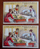 American Machine Co. Lot x 2 Trade Cards c. 1890 women at work domestic scene