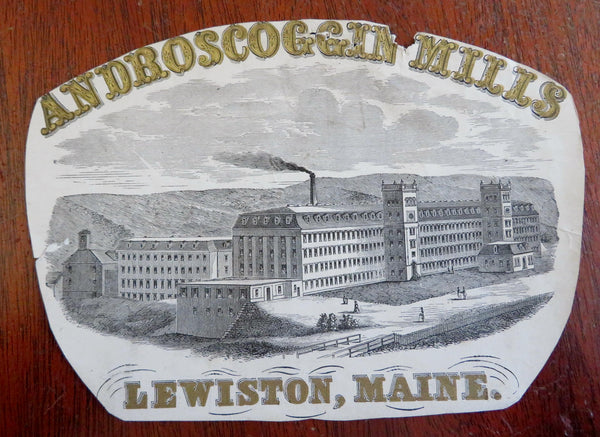 Androscoggin Mills Lewiston Maine Factory View c. 1880's decorative print