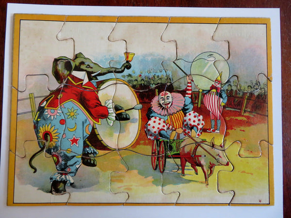 Circus Jigsaw Puzzle Elephant Clown Big Top c. 1890's juvenile toy puzzle