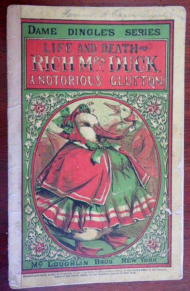 Life & Death of Mrs. Duck Children's Moral Tale 1869 color juvenile book