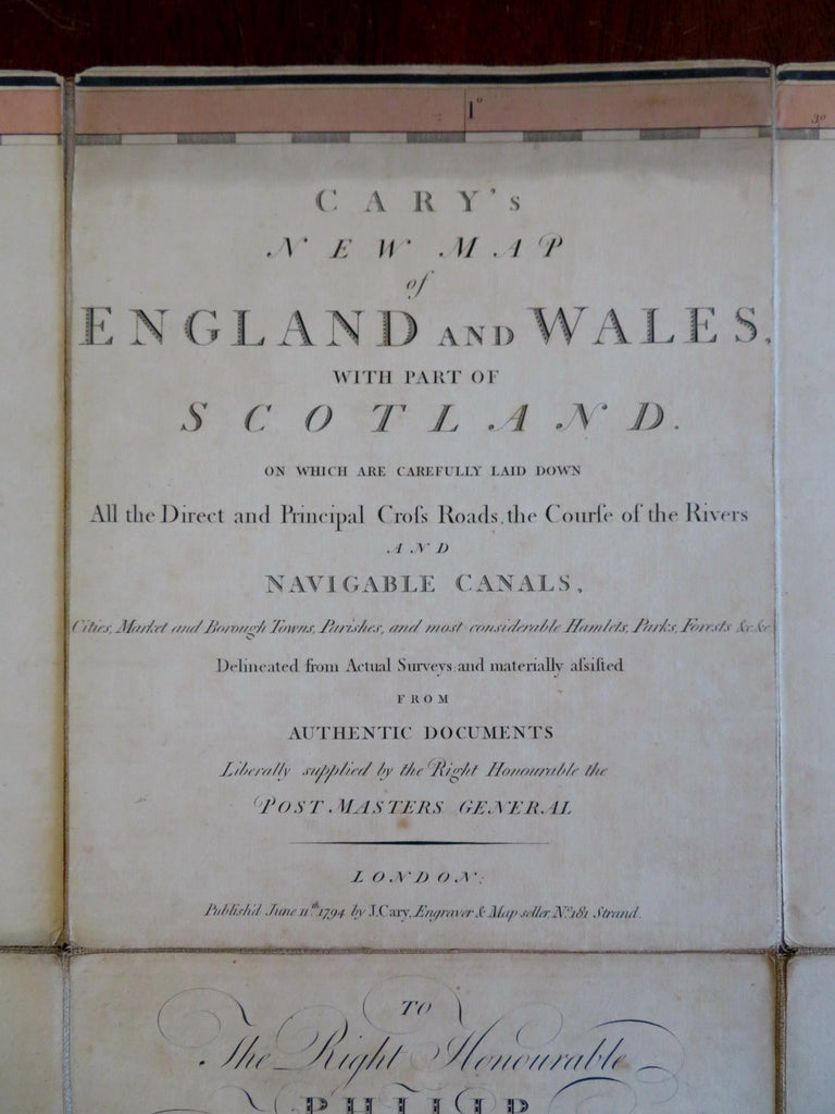 rare England & Wales 1794 John Cary huge 9 sheet linen backed map w/ Scotland