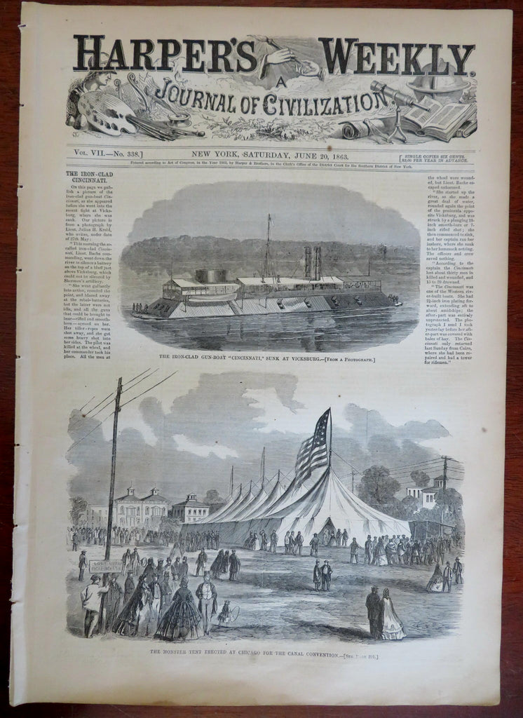 Battle of Jackson Mississippi Harper's Civil War newspaper 1863 complete issue