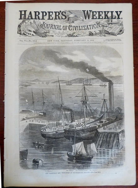Newport News Battery Burnside Harper's Civil War newspaper 1862 complete issue
