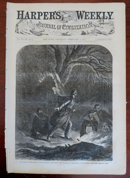 Alarmed Picket Winter Scene Harper's Civil War newspaper 1862 complete issue