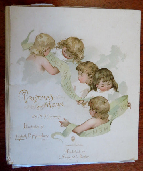 Christmas Morning Children's Religious Story 1889 L. Prang chromo book
