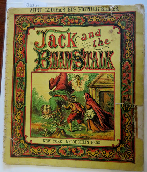 Jack & the Bean Stalk Children Story c. 1870's McLoughlin Bros color litho book