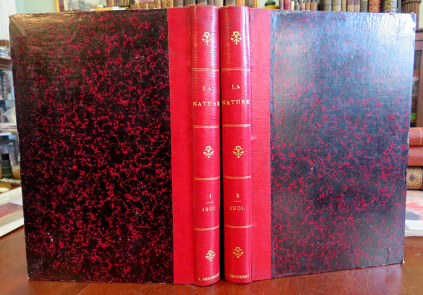 Scientific Review Arts France Inventions 1901 Illustrated 2 vol. leather set