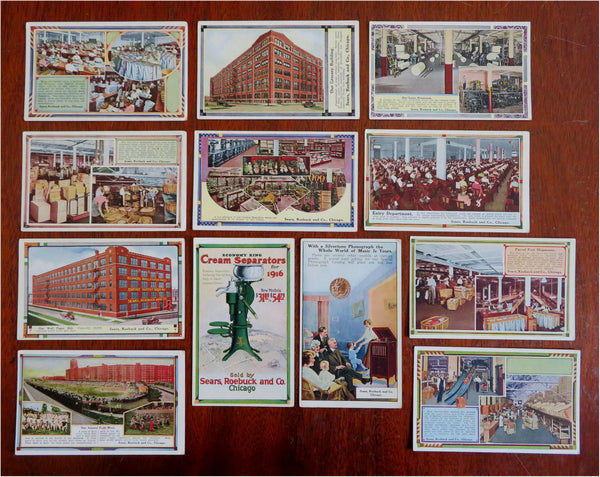 Sears Roebuck Lot x 12 Advertising Postcards Unused c. 1915 pictorial cards