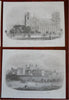 London British Buildings Whitehall Parliament Westminster 1860's Lot x 12 prints