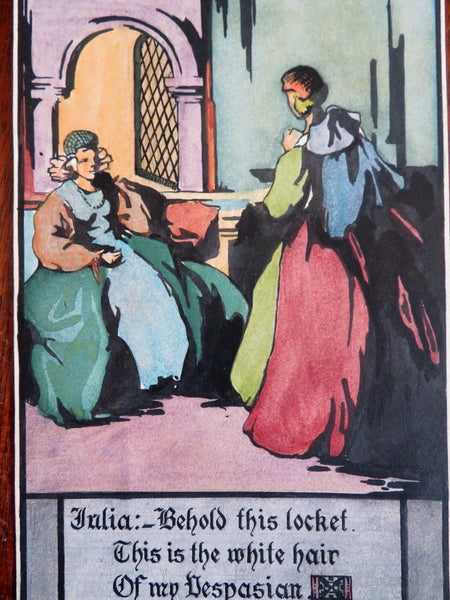 Longfellow Poetry Romantic Scene Women's Fashion c. 1920's original art