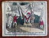 William Tell Archery Folk Legend Apple Son 1840's wood engraved print hand color