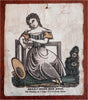 Helen of Troy Her Rose 1840's juvenile wood engraved print hand color