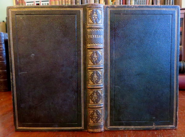 Fenelon Selected Works Fables Prayers 1844 fine leather book Low book binder tag