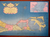 Bermuda Islands Advertising Map Tourist Scenes c. 1950's souvenir map