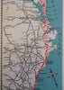 Ocean Highway New York to Florida Road Trip Route c. 1937 road map & brochure