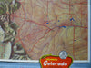 Colorful Colorado Tourist topographical Road Map 1952 large folding map brochure