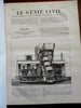 Civil Engineering in Europe 1884 French illustrated journal rare monumental book
