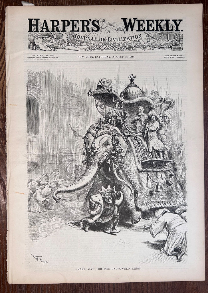 Geronimo Raid Remington Print Harper's Gilded Age newspaper 1888 complete issue