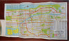 New York Bronx Manhattan v. large Street Map Transit Lines c. 1940's city plan
