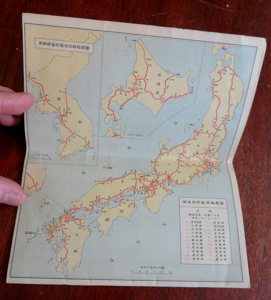 Japan Railway Guide c. 1920's tourist travel info Japanese language booklet