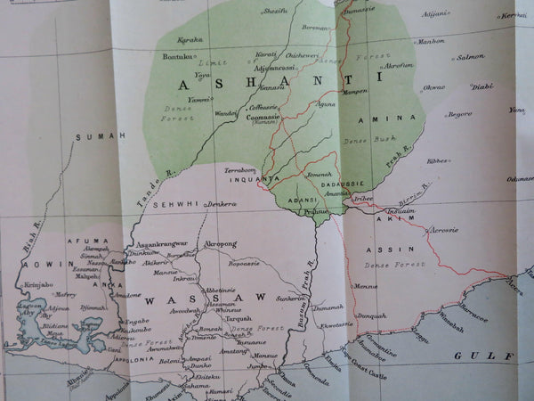 Asante British Guyana 1884 Royal Geographic Society Stanford periodical w/ maps