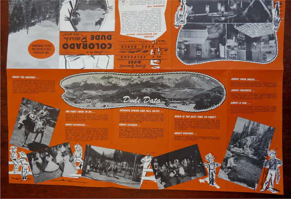 Colorado Dude Ranch Vacation Brochure Cartoon Pictorial Map 1955 touri ...