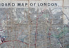 London England Tourist folding city plan 1892 Collins large urban pocket map