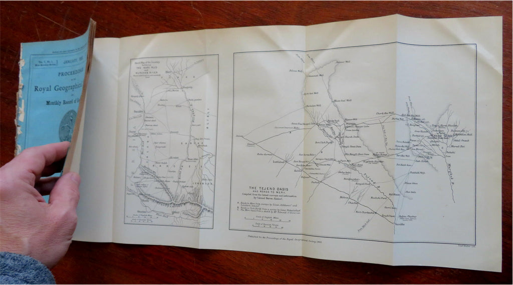 Turkestan Chinese Mausolea 1883 Royal Geographic Society periodical w/ maps