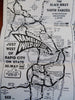 Black Hills South Dakota Mt. Rushmore Rapid City c. 1950's tourist brochure