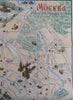 Moscow Russia Soviet Union c. 1970's cartoon pictorial tourist sightseeing map