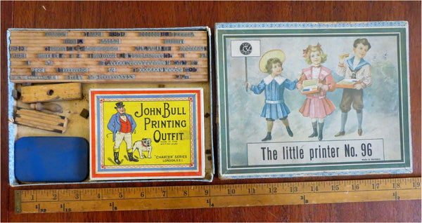 Little Printer Children's c. 1880-90 colorful juvenile boxed printing set