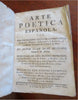 Arte Poetic Arts of Spain Grammar rules c. 1725-55 Rengifo Spanish vellum book