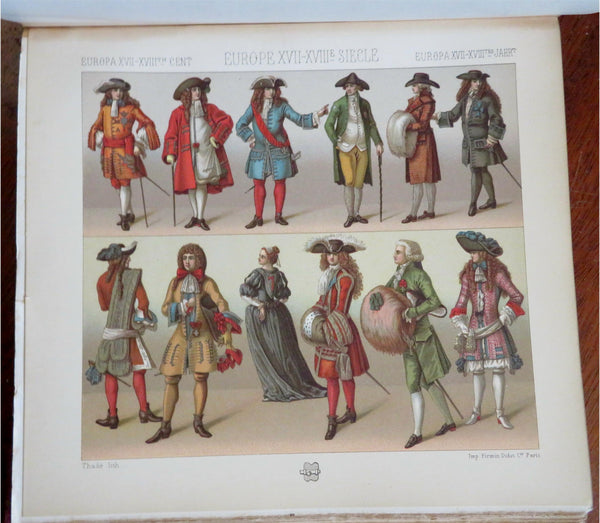 Racinet c. 1886 Fashion Costume Prints Ethnography w/ 94 color plates book