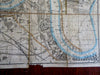 London England c. 1854 Reynolds large linen backed folding city plan map