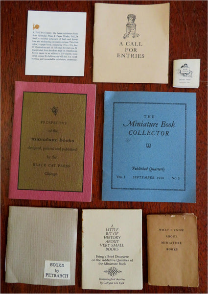 Miniature Book Lot x 8 Bibliographies References c. 1960-80's ephemera books