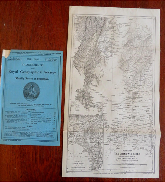 Upper Zambesi Africa & Chindwin River Burma 1889 Geography periodical w/ 2 maps