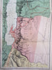 Moab Holy Land Israel Palestine Dead Sea Jericho c. 1870 color lithograph map