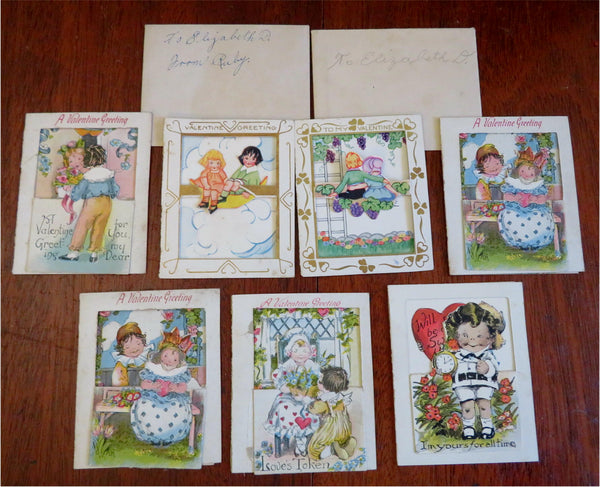 Valentine's Day Greeting Cards Ephemera Love Poetry Novelties c. 1910's Lot x 7