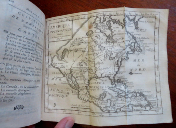 World Geography atlas 1742 Dufresnoy rare leather 7 vol. set 19 maps