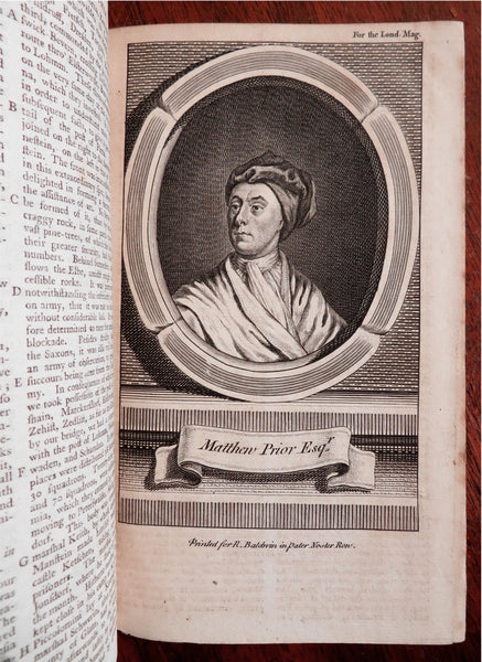 London Magazine Canada Ontario Matthew Prior January 1757 issue w/ portrait