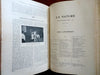 La Nature French Scientific Review Arts 1901 Illustrated rare 2 vol. leather set