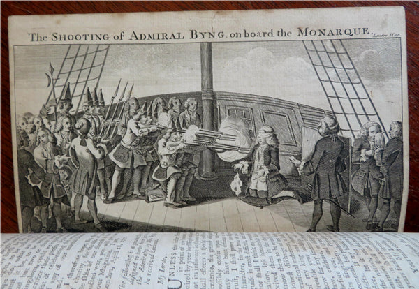 London Magazine Admiral Byng execution 1757 issue w/ 2 prints Nepenthes Floral