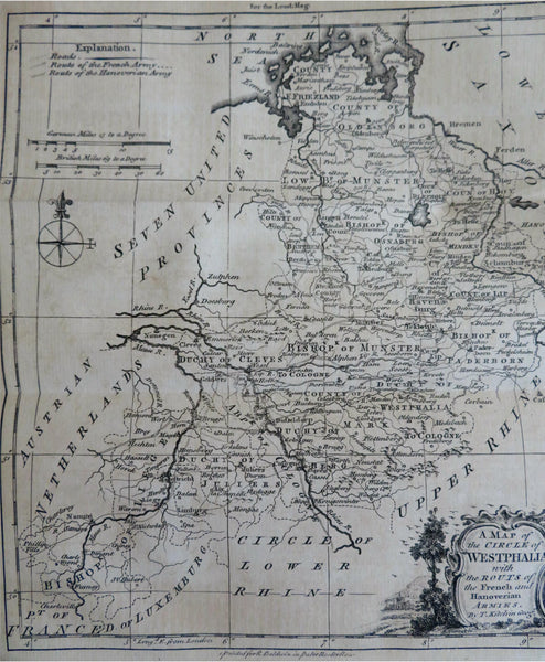 London Magazine Carolina Prague Peruvian Bark 1757 w/ Kitchin Westphalia map