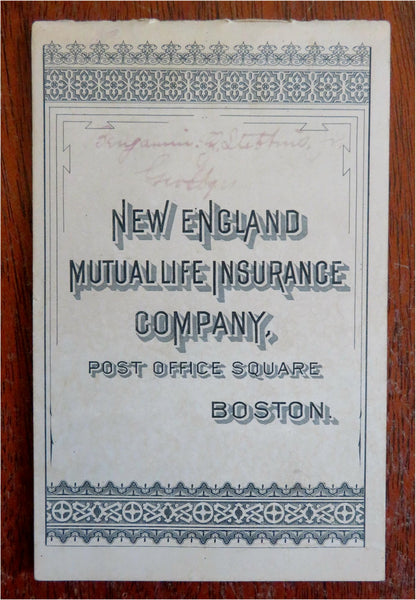 New England Mutual Life Insurance Company 1879 memoranda promotional booklet