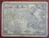 Massachusetts Boston Worcester 1837 Otis Broaders decorative vignettes rare map