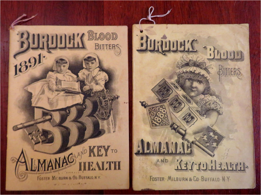 Burdock Blood Bitters Patent Medicine Promo Almanacs 1888 & '91 Lot x 2 booklets